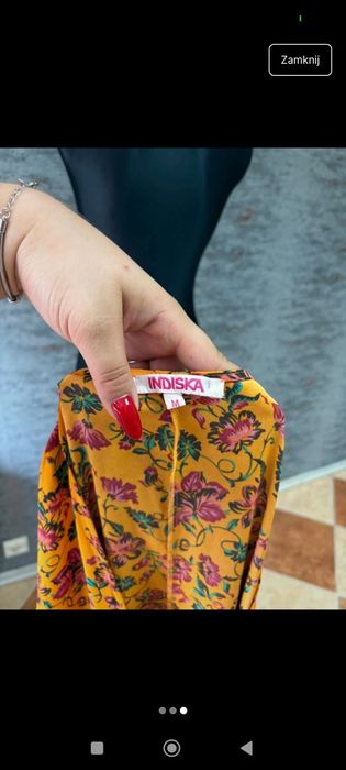 Narzutka/szlafroczek damska M żółta kwiatki