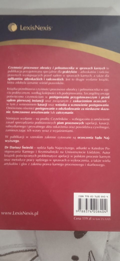 Świecki czynności procesowe obrońcy i pełnomocnika w sprawach karnych