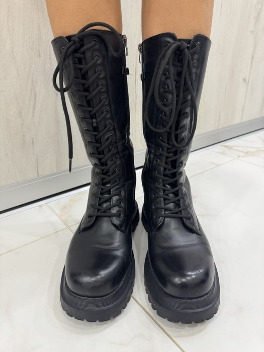 Берцы женские, экокожа, 41 размер, длина стельки 26 см. Демисезонные.