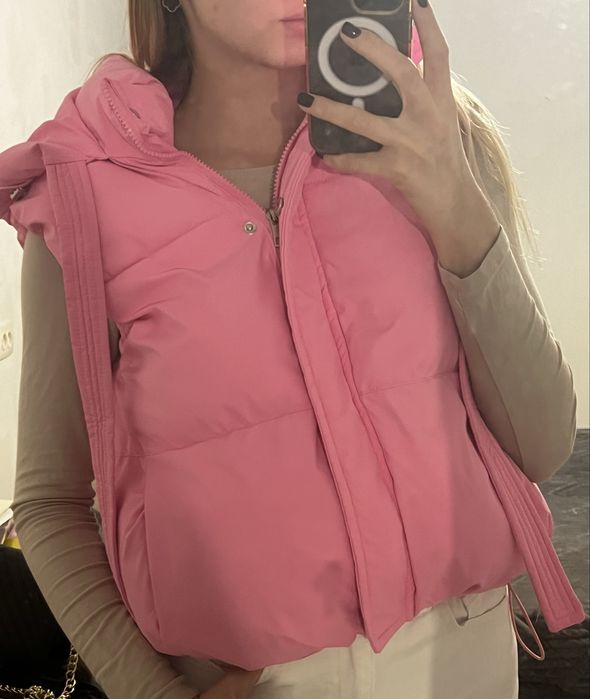 Жіноча рожева жилетка тепла