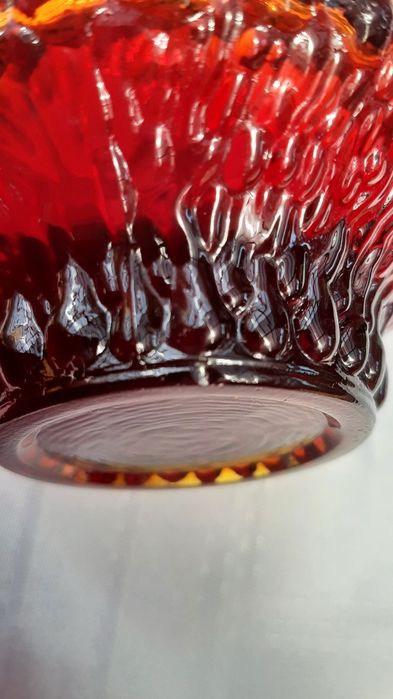 Unikatowe wazony UFO,proj.Timo Sarpaneva Iittalla.Szkło kadmowe-czerwo