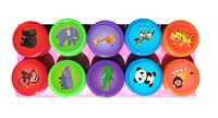 Kolorowe stempelki pieczątki dla dzieci 10 szt - dzikie zwięrzątka