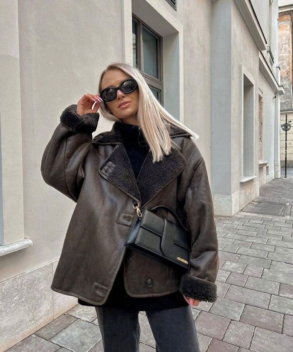 Дублянка Zara коричневого кольору