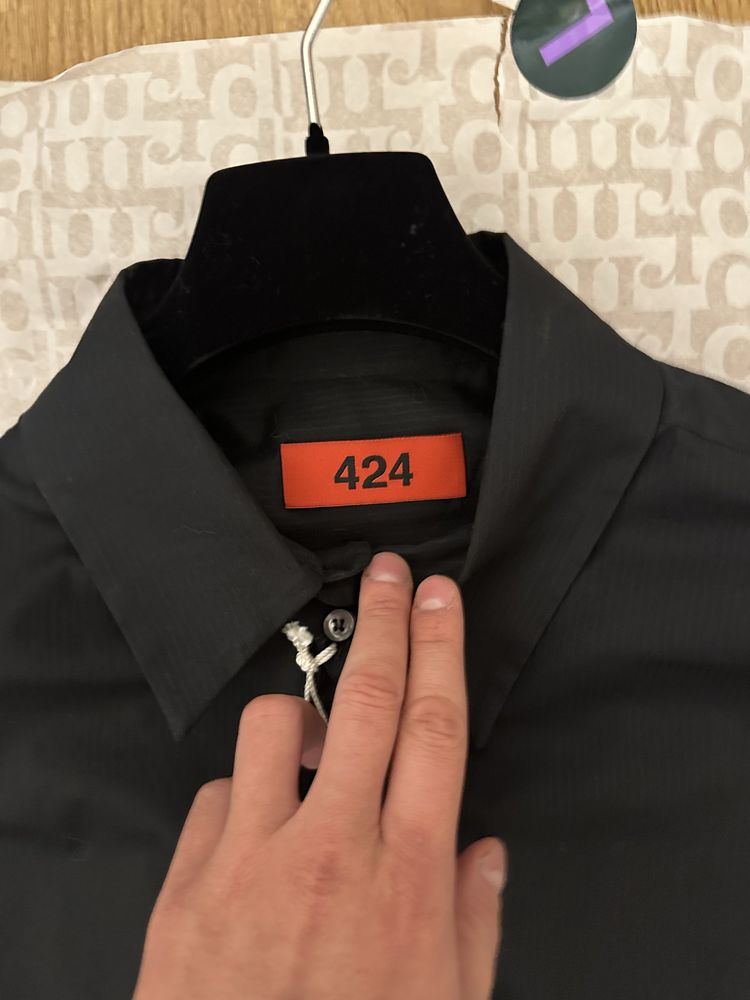 Сорочка 424 basic black shirt L розмір оригінал