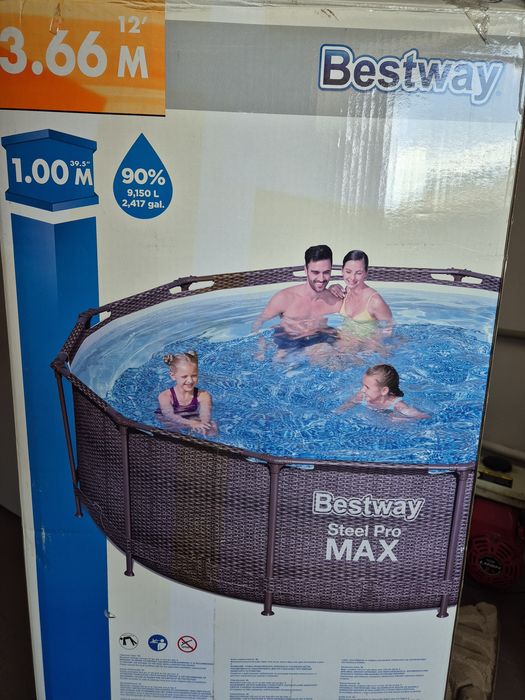 Basen bestway stelażowy drabinka pompa mata solarna idealny