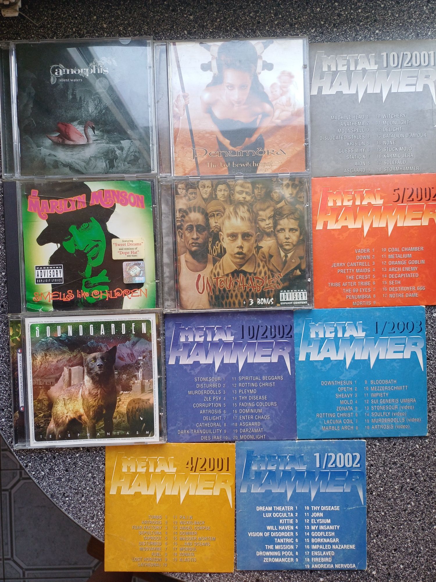 Zestaw 13 płyt CD vintage Korn, Manson,Penumbra, Amorphis, Soundgarden