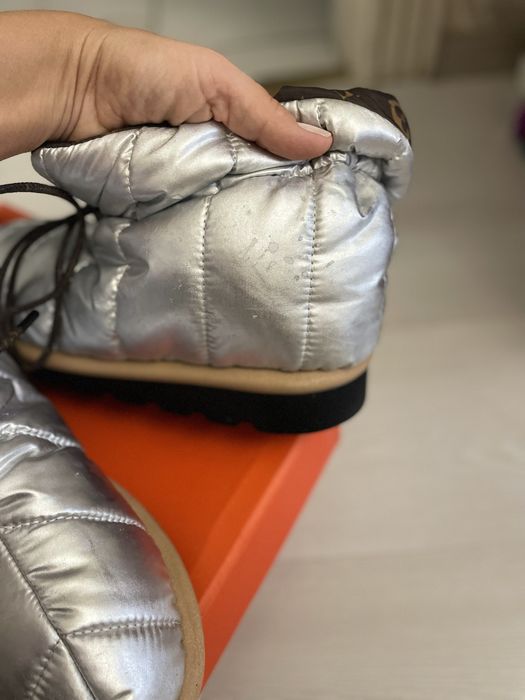 Дутіки сапоги уггі Louis vuitton срібло