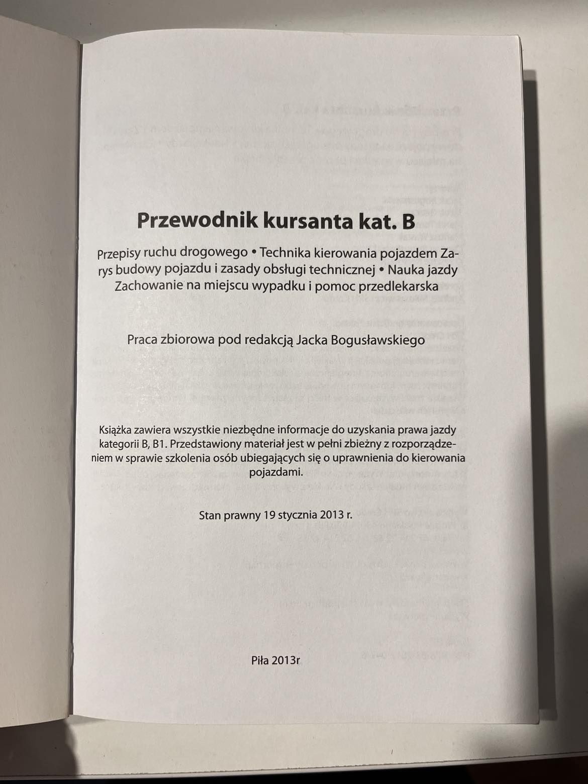 Przewodnik kursanta kat.B prawo jazdy