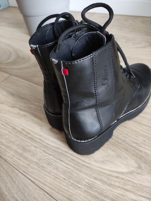 Botki damskie trapery czarne modne s.Oliver