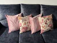 Poszewki dekoracyjne na poduszki (jaśki) różowe kwiatowe
