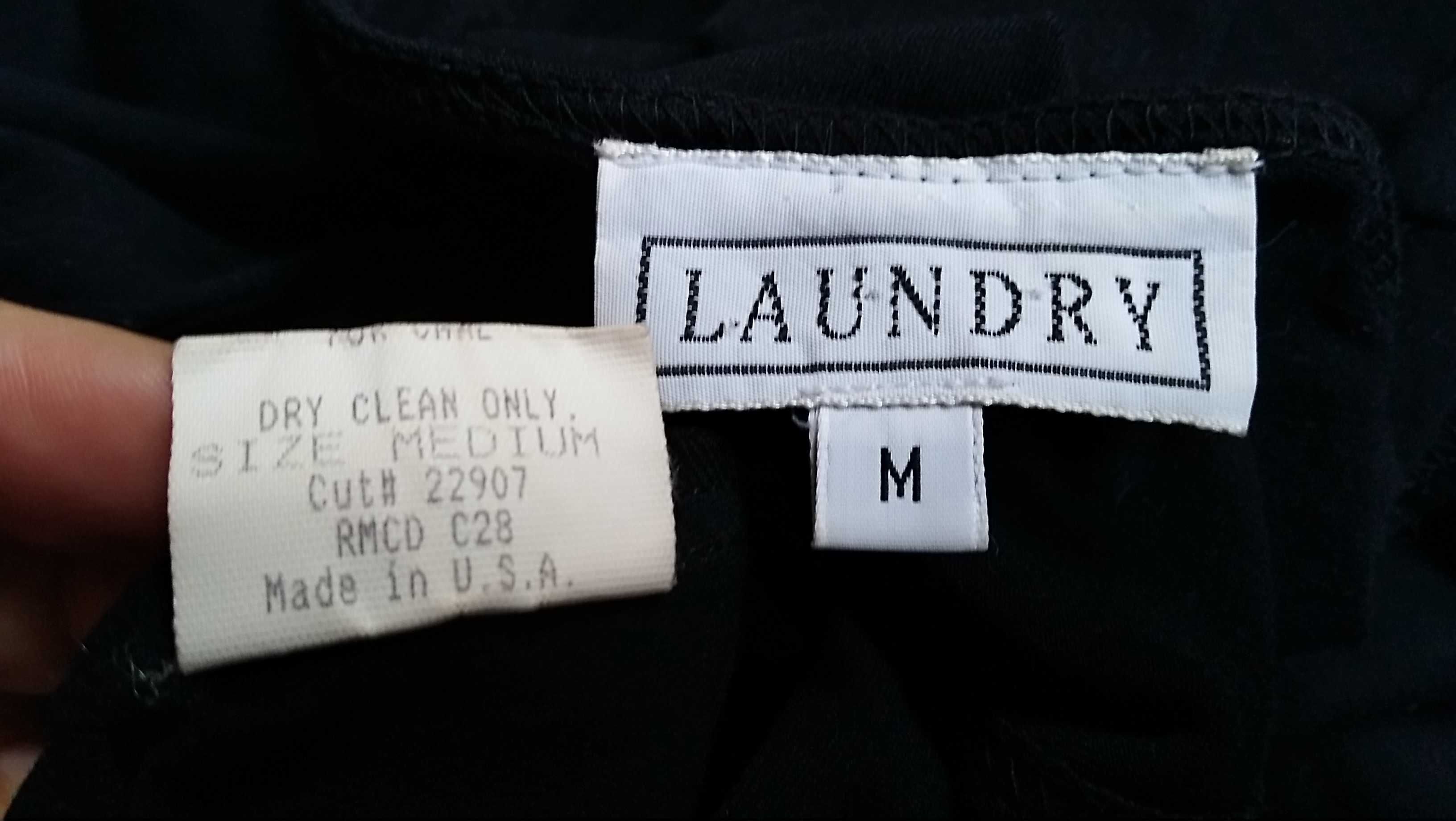 LAUNDRY czarna długa narzutka/kamizelka lycra guziki grunge goth 38 M