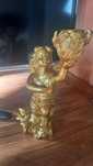 Castiçal anjo dourado