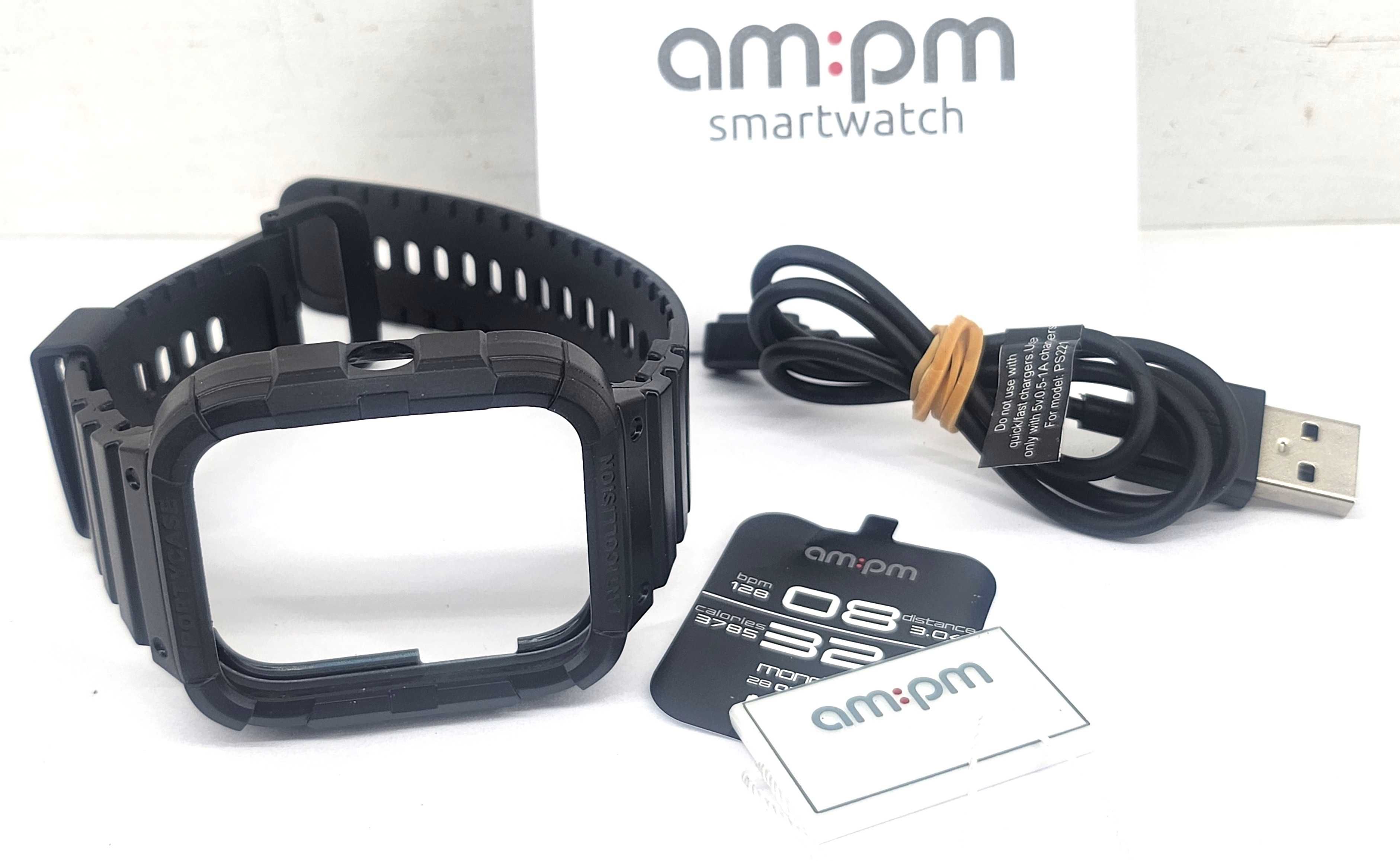 SMARTWATCH AM:PM 221 PS221-U353-K1 zegarek czarny uniseks kardio