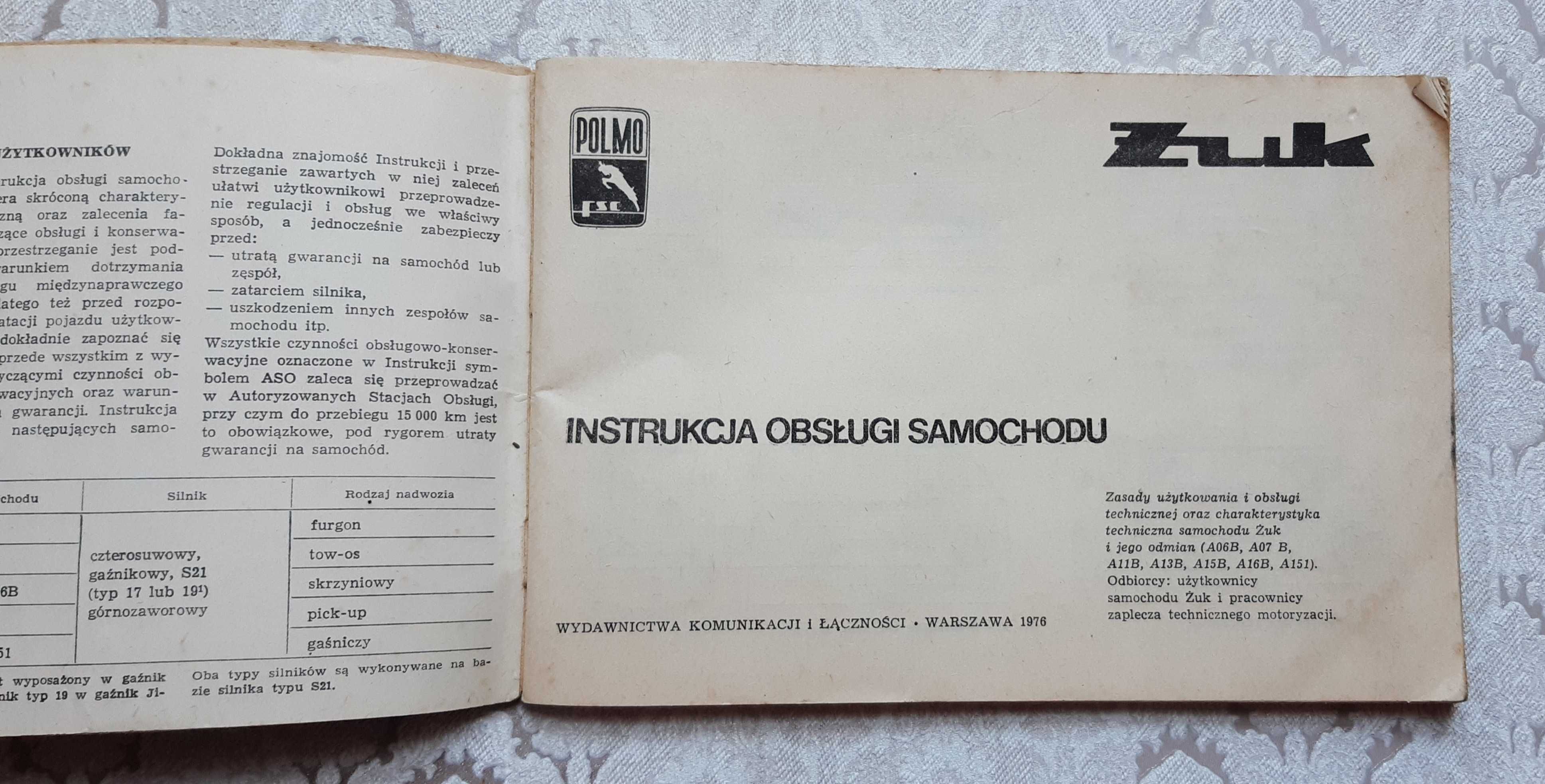 Żuk instrukcja obsługi samochodu