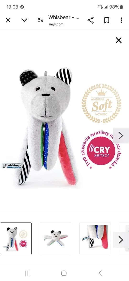 Miś szumiś,cry sensor, wyprany pachnący.y.