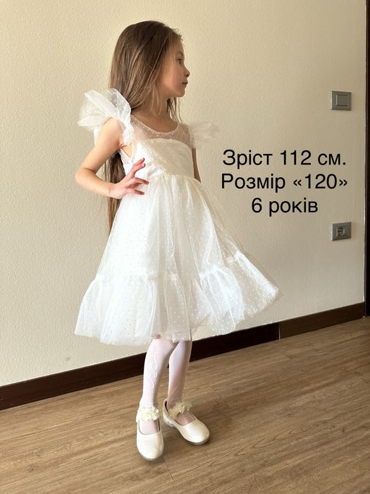 Сукня біла сніжинка дитяча плаття біле платье детское белое снежинка