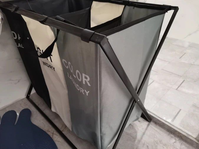 Кошик для білизни Розкладний корзина для білизни 3секції Кошик у ванну