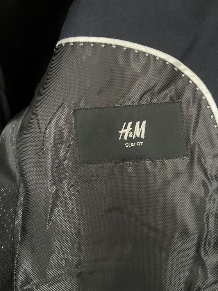 Marynarka H&M slim fit, kolor ciemny, nowa, 48