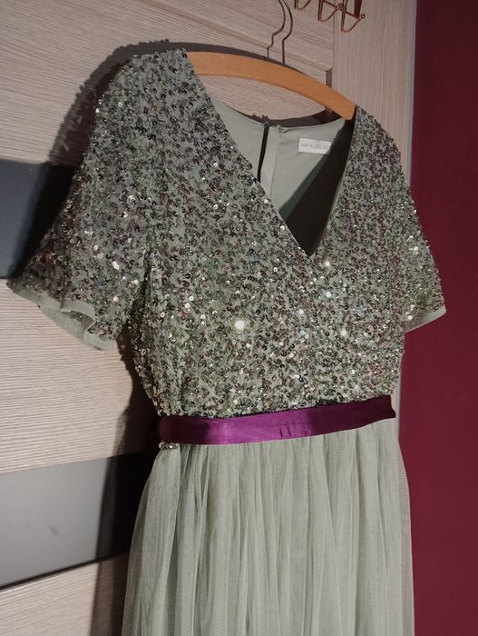 sukienka wesele impreza Sylwester cekiny tiul Maya delux