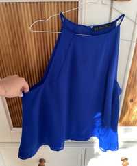 Chabrowy top z dekoltem halter Zara Basic, rozm. M