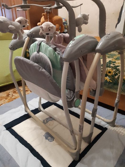 Крісло-гойдалка, шезлонг, качалка Caretero Loop,  для двійні, двійнят