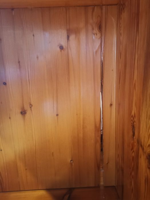 Podwójne, solidne biurko z litego drewna