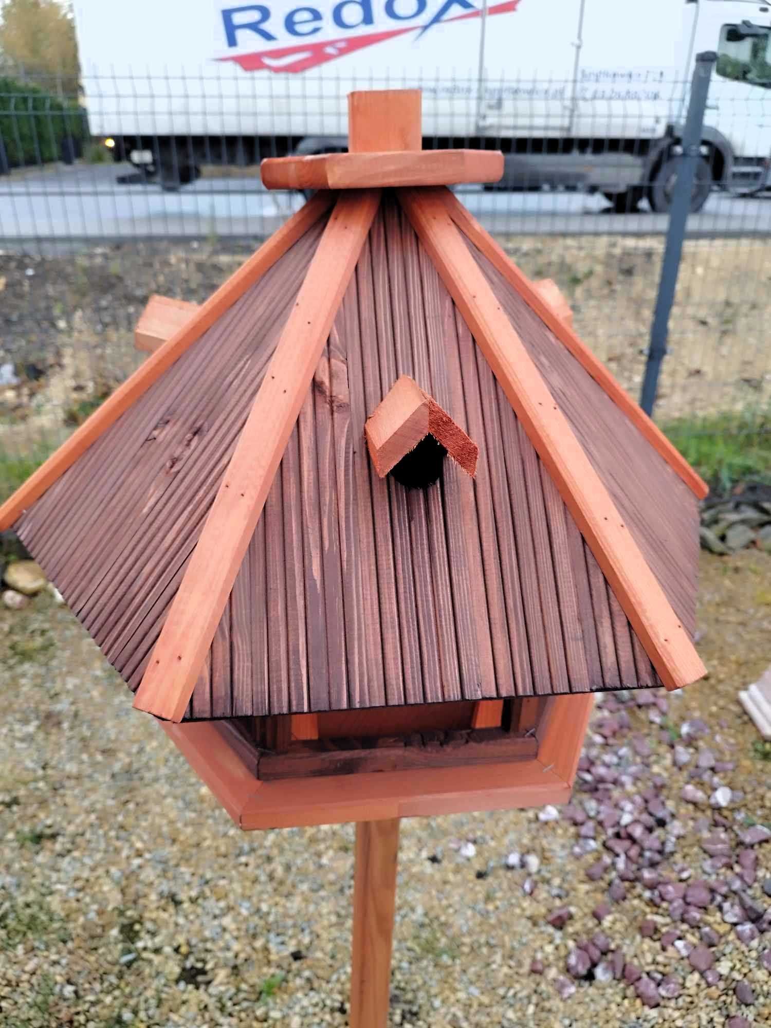 Karmnik drewniany dla ptaków do ogrodu BUDKA LĘGOWA Średnia