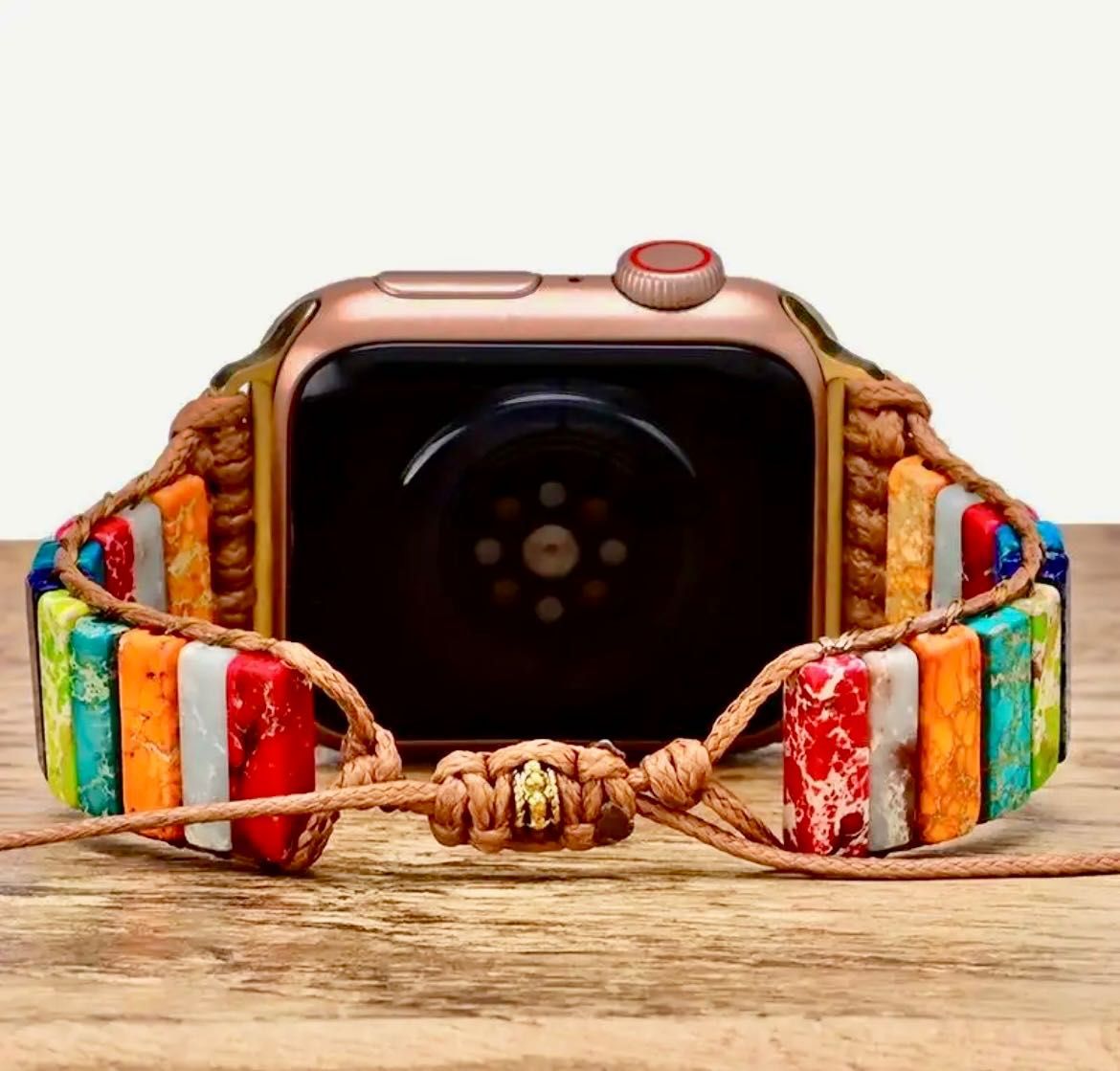 Piękna bransoletka z kamieniami do applewatch 38-42mm WIELOKOLOROWA