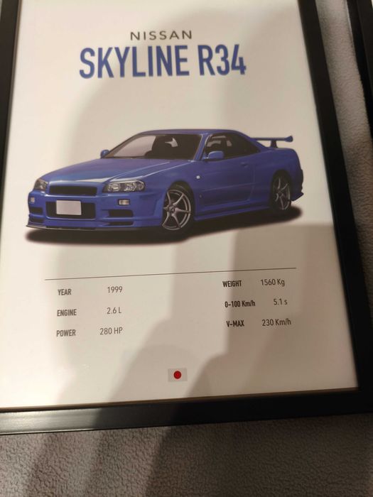 Plakat motoryzacyjny nissan skyline.