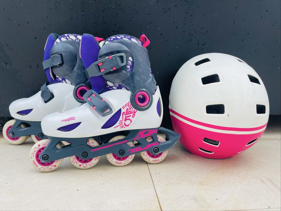 Patins em linha e capacete Decathon