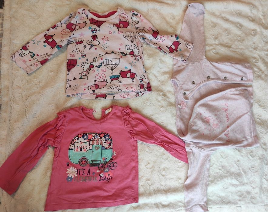 Zestaw ubranek dla dziewczynki, rozm 74, długi rękaw