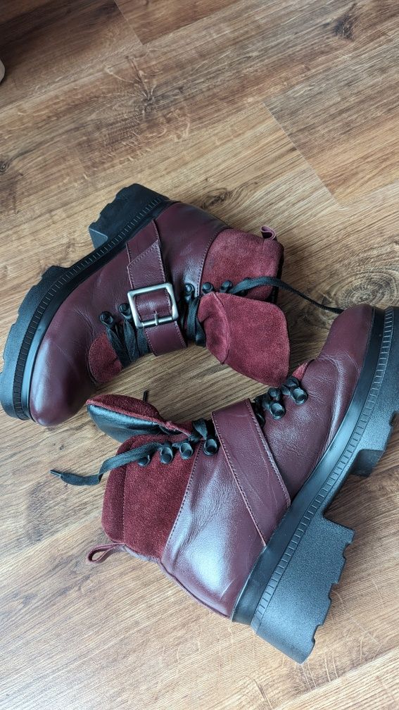 Nowe buty zimowe skórzane