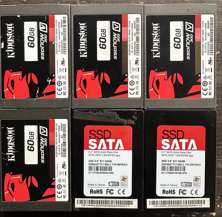 Ssd kingston AData  60 gb 64 gb