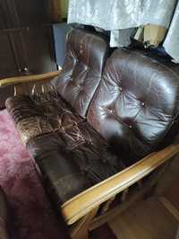 Крісло, диван потрійний, подвійний, меблі Голандія, дуб, шкіра.