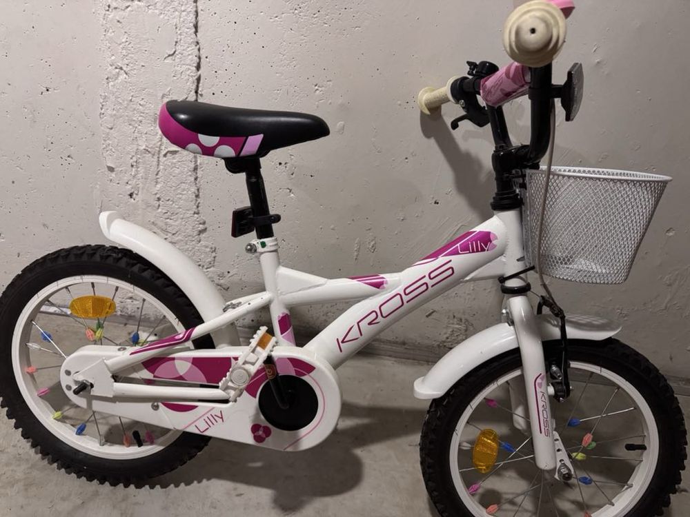 Kross Lilly rower dziewczęcy 16” plus boczne kółka i uchwyt
