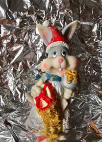Новорічна декоративна фігурка-скарбничка - Кролик