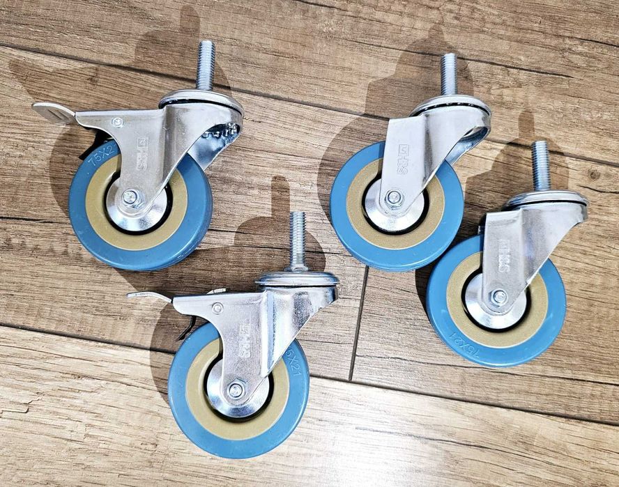 Zestaw jezdny koła obrotowe 4 szt 75 mm