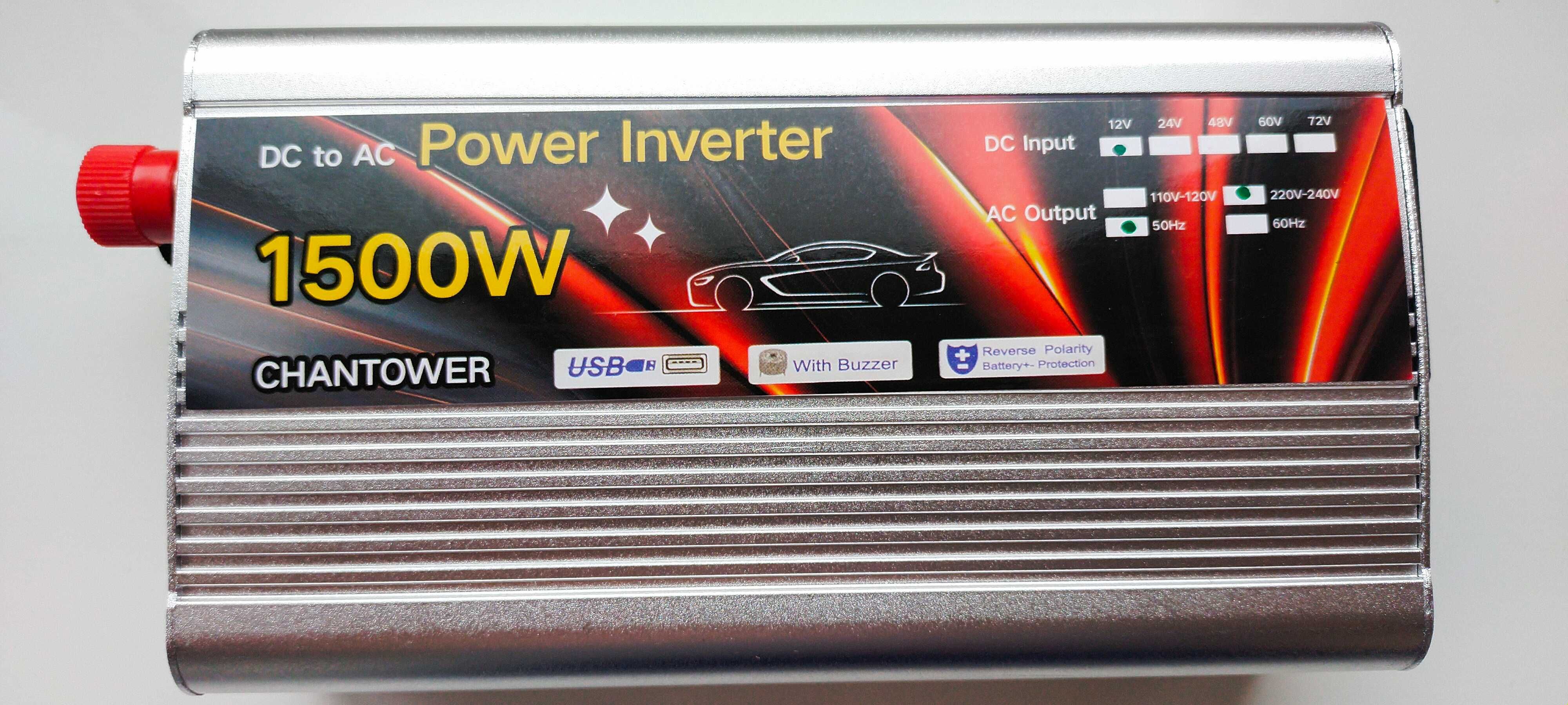 Инвертор Супер 12V 220V 1500W CAR SMART POWER INVERTER Новый