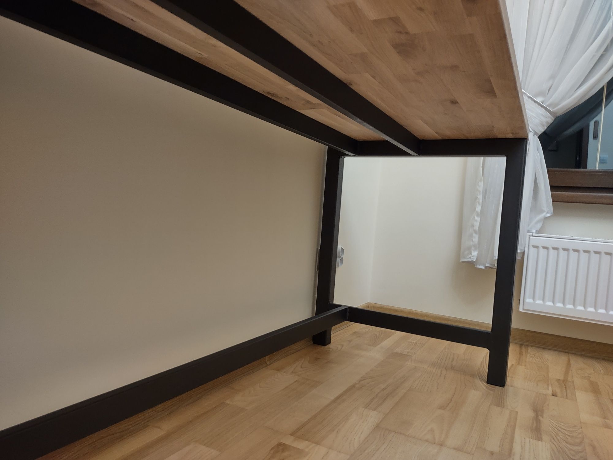 Biurko gamingowe loft stal + lity dąb NOWE!!!
