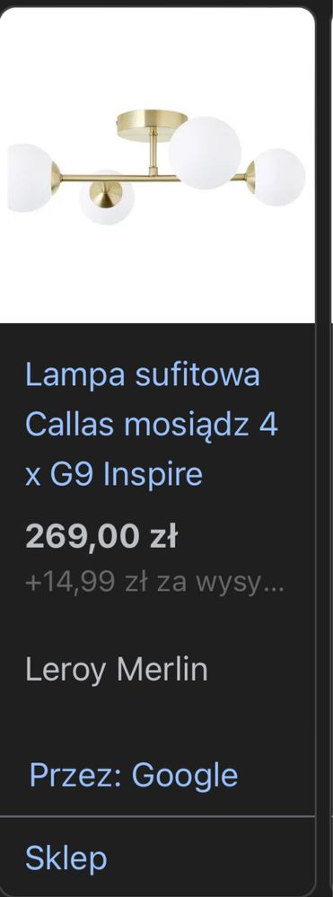 Lampa mosiadz bez wad złota kule