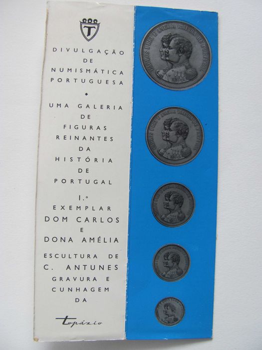 5 medalhas de prata comemorativas, Reis de Portugal, com garantia.