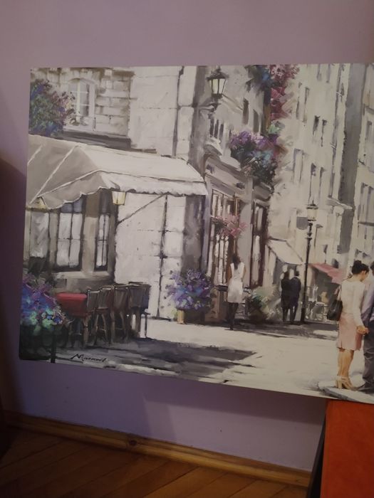 Obraz starowki w kolorze lawendowym45 cm x 140 cm