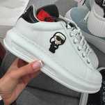 Karl Lagerfeld buty damskie czarno białe nowe skórzane na lato buty 38