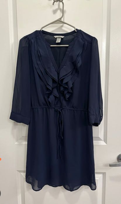 H&m  синє шифонове плаття