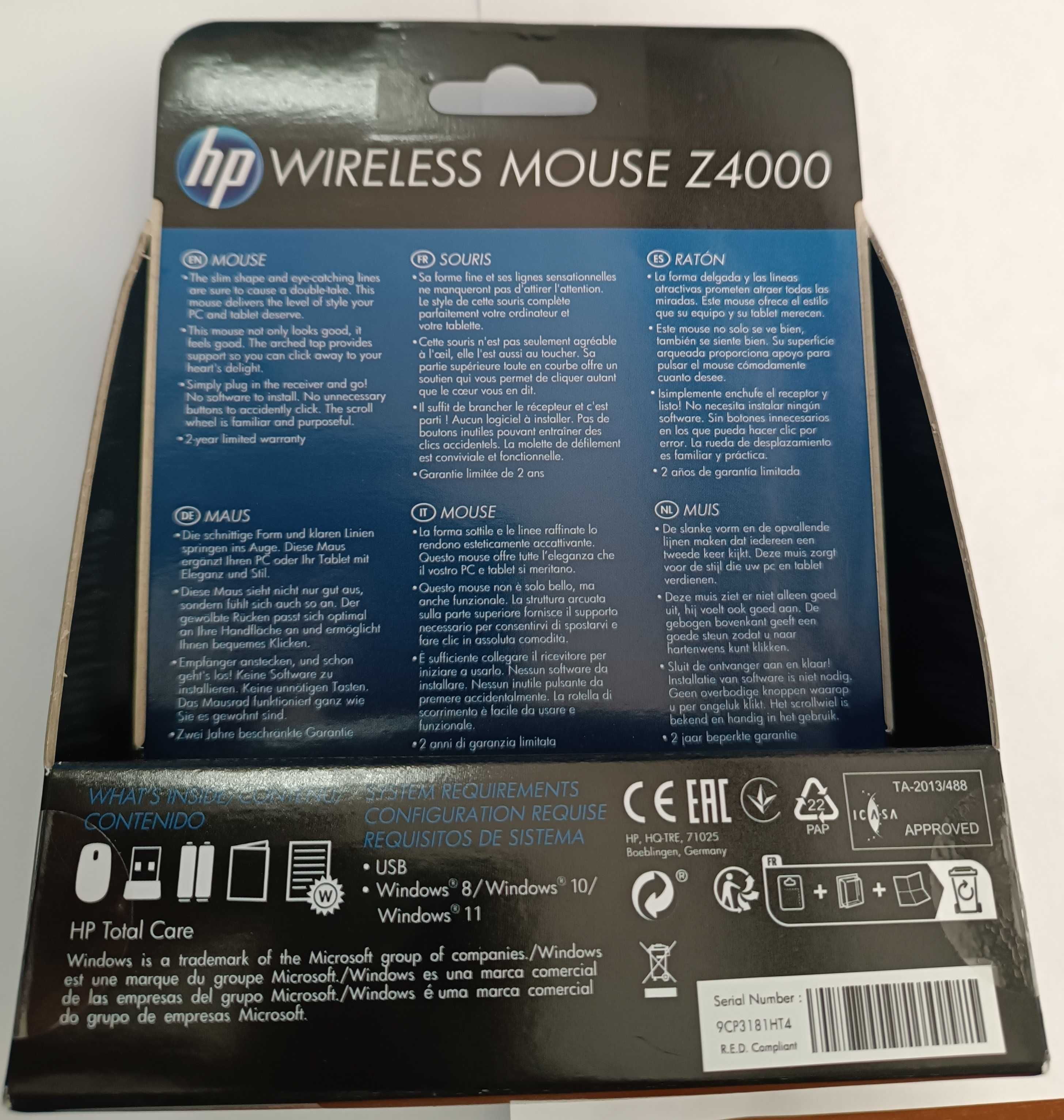 Мишка HP Wireless Mouse Z4000 Wireless Mouse Z4000