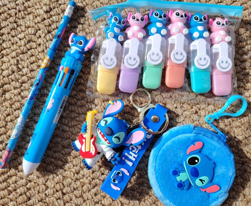 Zestaw upominkowy Stitch mazaki brelok portfel Prezent urodziny