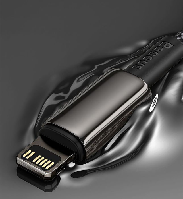 Kabel USB Typ C - Lightning, Nylonowy Oplot, 20W, 2m, Czarny