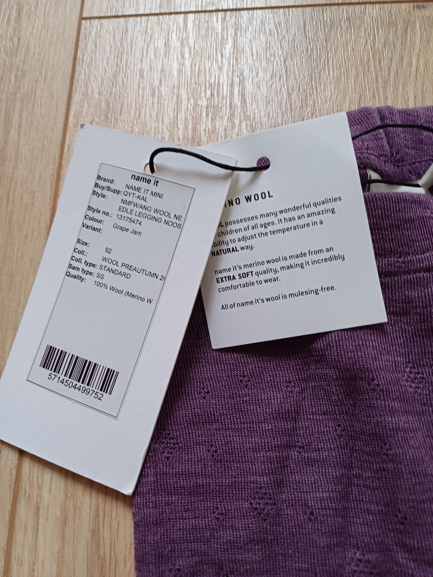 Legginsy Name It r. 92 100% wełny merino