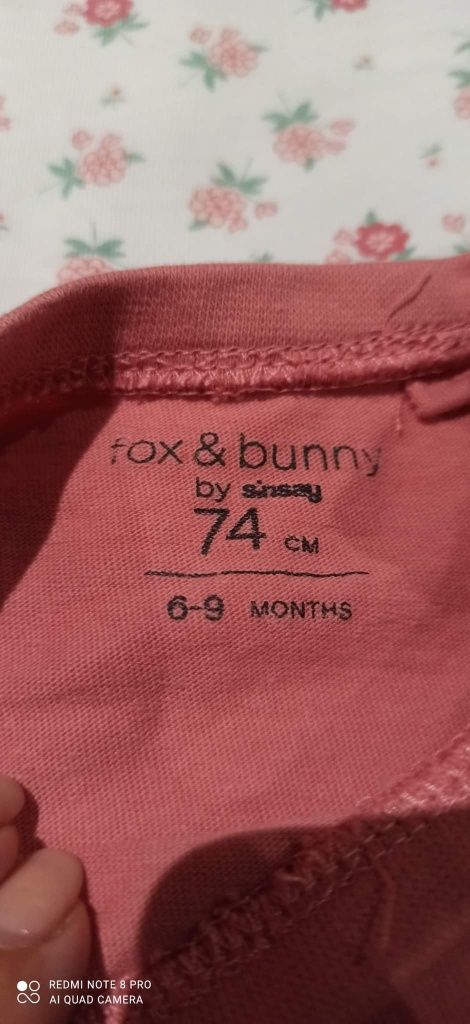 2x bluzka z długim rękawem Fox&bunny r. 74 po domu