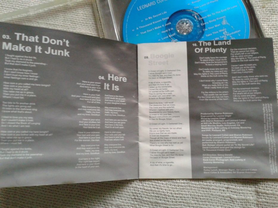 Leonard Cohen - Ten New Songs CD